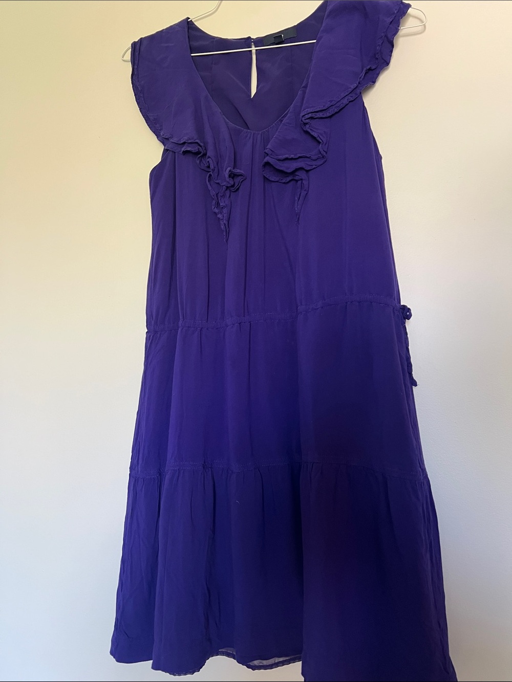 GAP Purple Ruffle V-Neck Sleeveless Dress